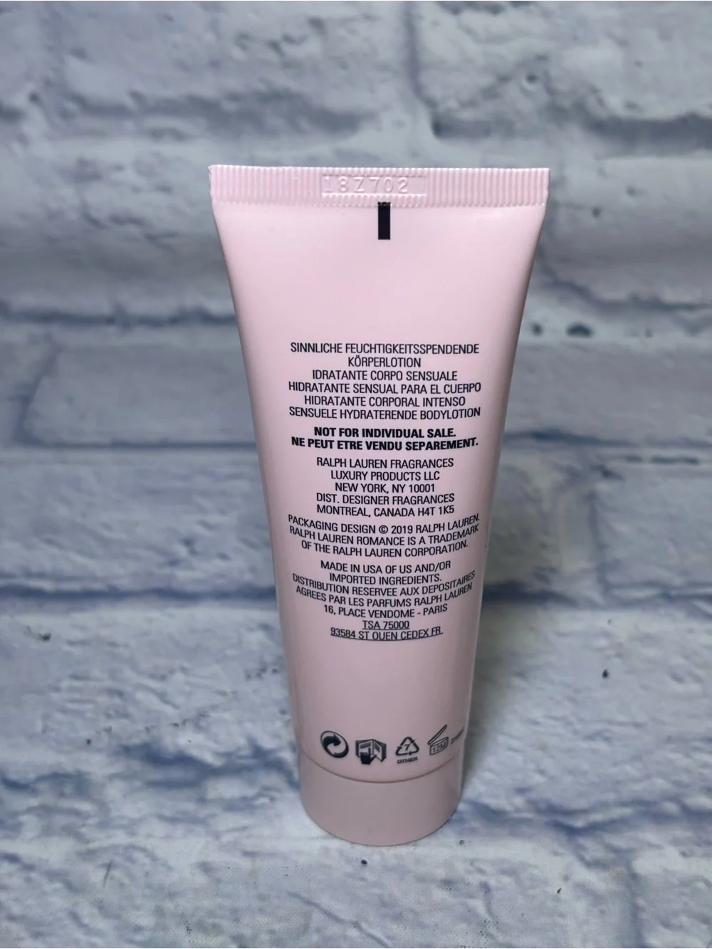 Romance by Ralph Lauren 2.5 Oz 75 ml Sensuous Body Moisturizer Tube Women Opened